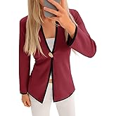 Saodimallsu Womens V Neck Cardigan Sweaters Long Sleeve Button Dressy Casual Color Block Knit Sweater Blazer