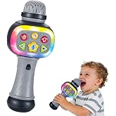 Toddler Microphone Toy for 1-3 Years, 2 Year Old Boy &amp; Girl Birthday Gift | Baby Musical Toy, Lights &amp; Songs, Voice Changer, Speech Development, Pretend Play, Christmas Stocking Stuffer for Toddlers