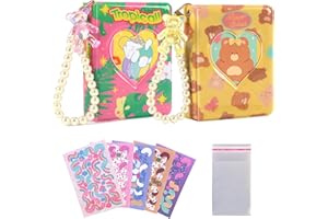 NEFFLIWE 2 Pcs Kpop Photocard Holder Book 3 Inch Mini Photocard Album Polaroid Collect Book 80 Pockets with Photocard Decorative Stickers Card Sleeves Gift for Teen