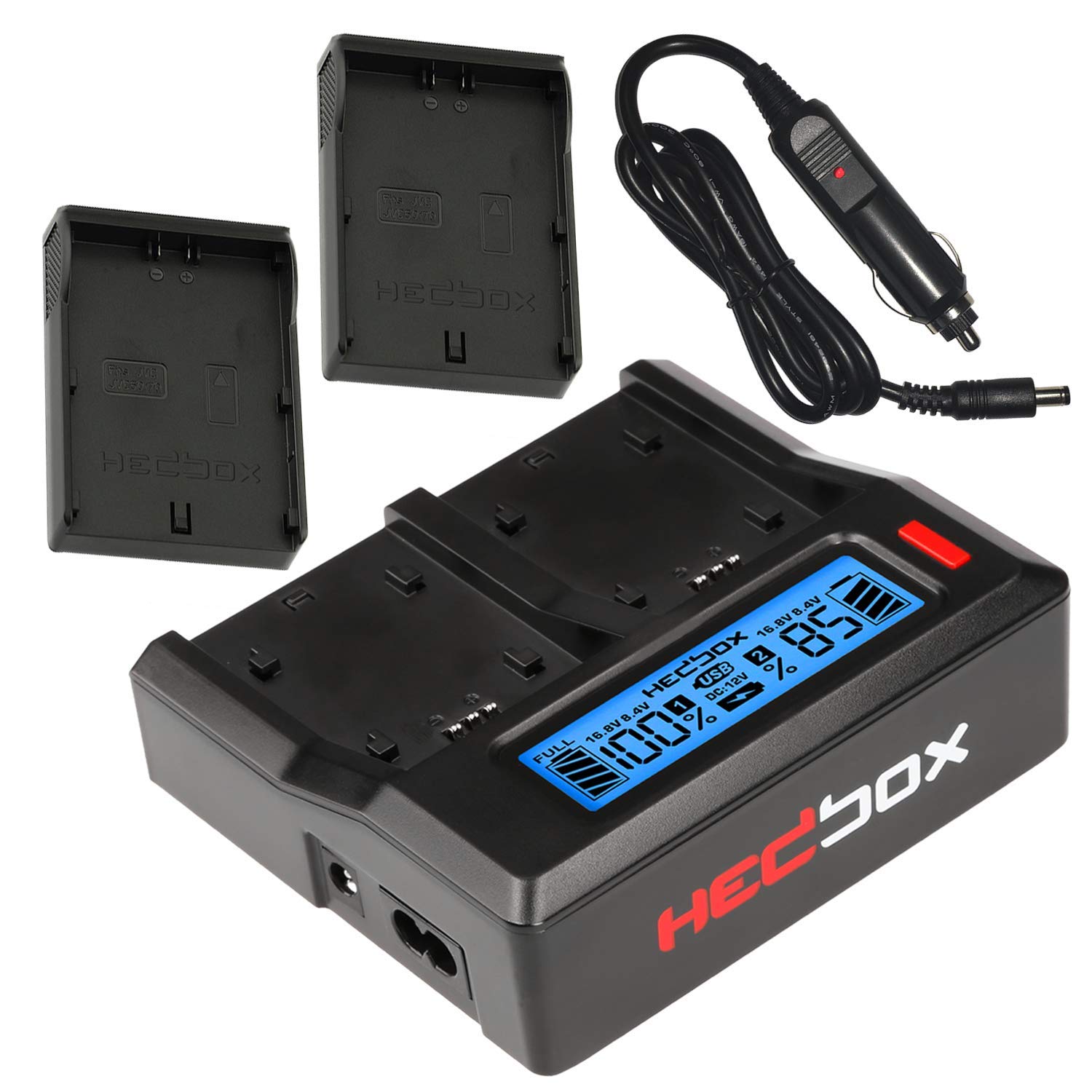 HEDBOX | RP-DC50/DJC70 | Dual LCD Intelligent Battery Charger, for JVC SSL- JVC50/JVC70/JVC75 and GY
