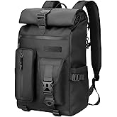 SWICKY 30L Travel Rolltop Backpack, Expandable with Laptop Compartment, Water Resistant, Airline Carry-On Approved, Unisex Backpack for Travel & Commute (18x14x8 Inches)