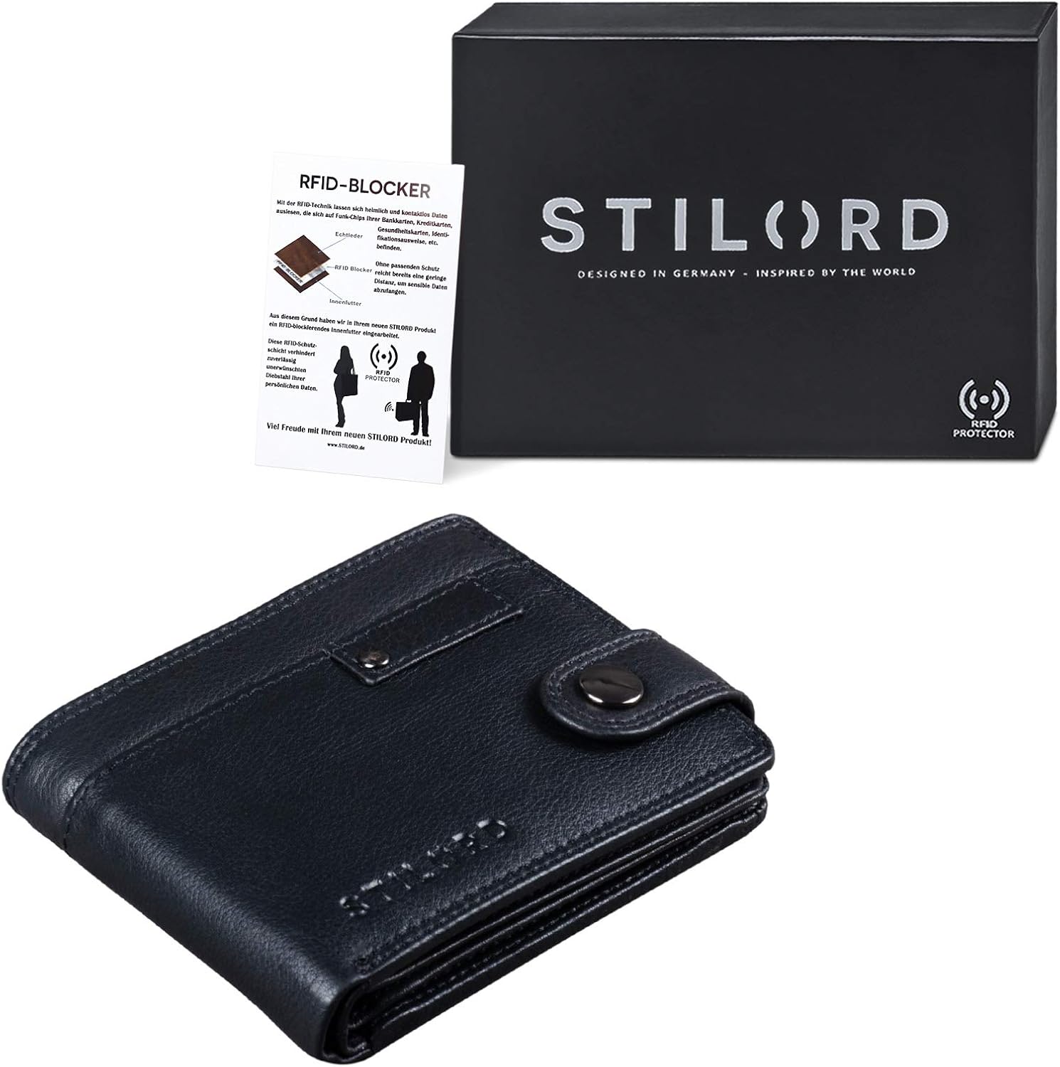 STILORD "Finley Leather Wallet for Men with RFID NFC Protection, Vintage Bifold Wallet with Press Stud - Image 3