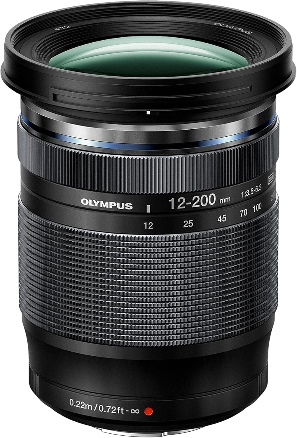 Olympus M.Zuiko Digital ED 12-200mm F3.5-6.3 Lens, Universal Zoom, Suitable for All MFT Cameras (Olympus OM-D & PEN Models, Panasonic G-Series), Black