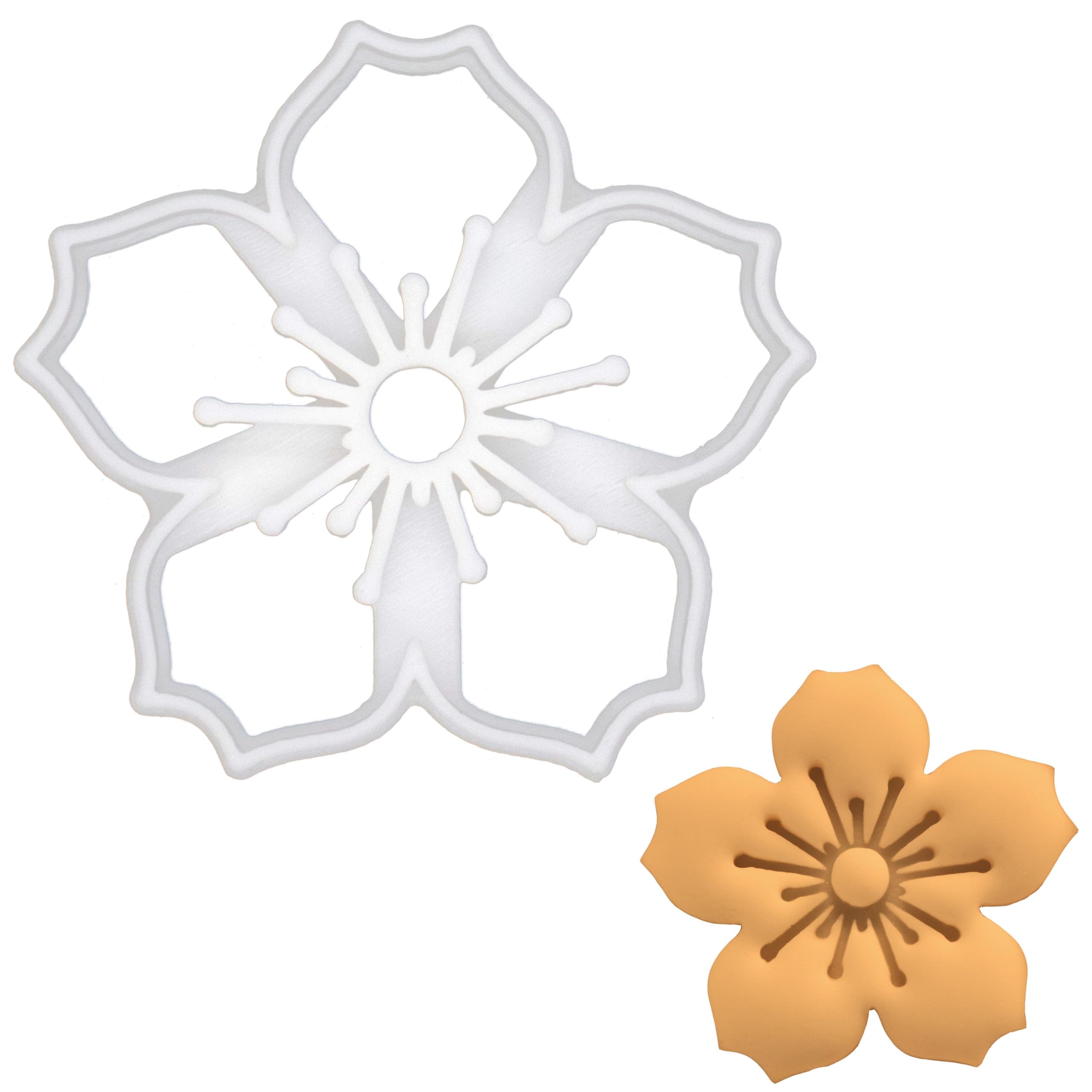 BAKERLOGY Sakura Cookie Cutter - Detailed Biscuit Cutter Design for Baking and Crafts, Ideal on Fondant, Dough, Clay
