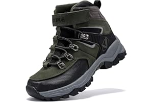 JMFCHI Kids Hiking Boots Boys Girls Outdoor Walking Climbing Sneaker Comfortable Non-slip Snow Shoes Hiker Boot Antiskid Steel Buckle Sole