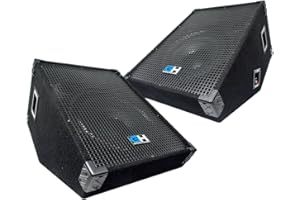 Grindhouse Speakers - GH15M-Pair - Pair of 15 Inch Passive Wedge Floor / Stage Monitors 400 Watts RMS each - PA/DJ Stage, Studio, Live Sound 10 Inch Monitor