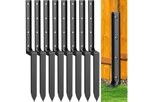 NESSXA 8 Pack Fence Post Repair Kit, 33.6" Heavy Duty Fence Post Repair Stakes, Thickened Anchor Ground Spike for Repairing Tilted/Broken Wood Posts