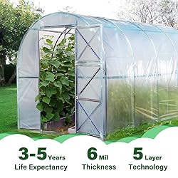 Fuuner Greenhouse Plastic Sheeting, 25 x 25FT 6Mil