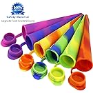 Joyoldelf Popsicle Moulds - Party Pack of 6 Silicone Ice Pop Maker Mold Set for Popsicles or Reusable Lunch Snack Bags, 2 in 1