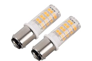 LAOYEBAOHE 2Pcs #BA15D LED Sewing Machine Light Bulb Double Contact Bayonet Base for Sewing Product, Push Compatible with Sin