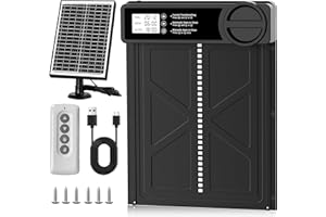 INNOLAND Large Size Automatic Chicken Coop Door Solar Powered - Timer/Manual Mode, Solar Chicken Coop Door Anti-Pinch, Aluminum Alloy Chicken Door | Higher Battery Capacity | 20M Remote Control