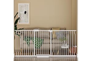 HOOOEN HOOEN Extra Wide Baby Gate for Doorways Stairs 86-105 Inch Wide Pressure Mounted Dog Gates for The House Walk Through Gates Indoor Safety Child Gates for Kids or Pets (86.3"-105")