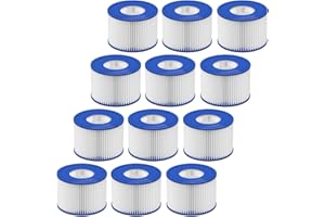 Macaberry Type VI Hot Tub Spa Filter Replacement Cartridge Compatible with Coleman SaluSpa 90353E, 58323E, 53323, Lay-Z-Spa, Swimming Pool Pump Filter, 12 Pack