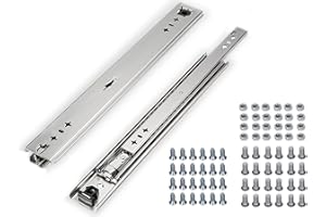 20 Inch Drawer Slides, Heavy Duty 300 lb Capacity, Full Extension Ball Bearing Side Mount Drawer Rails for Garage, Pickup Tru