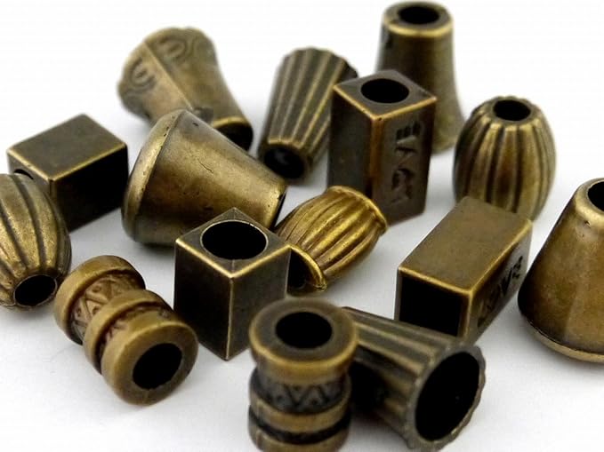 Amazon 紗や工房 ループエンド9種類18個 金古美 アンティークゴールド 紐止め 紐留め コード止め エンドパーツ エンド金具 留め金具 手芸用品 アクセサリーパーツ 通販