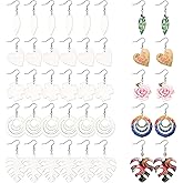 HAIOPS 30pcs Sublimation Blank Products Sublimation Earrings Bulk with Earring Hooks and Jumping Rings for Women DIY Earrings Crafts Sublimation Accessories