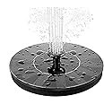 Solar Fountains,Solar Water Fountain,Solar Powered Bird Bath Fountain with 6 Nozzles - Free Standing Floating Solar Water Fountain for Bird Bath, Garden, Pond, Pool (Black-1W)