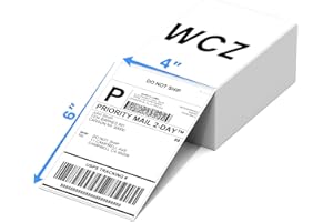 WCZ 4x6 Thermal Shipping Labels for Thermal Printers - 500 Thermal Labels, Commercial Grade, Compatible with Multiple Thermal Shipping Label Printer, Ideal for E - Commerce & Logistics Business, White
