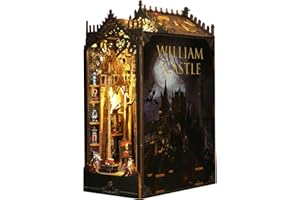 DIY Book Nook Kit, Bookshelf Insert Decor Alley, Booknook Bookshelf Insert Decor,3D Wood Puzzle Booknook with Furniture and L