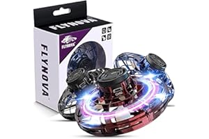 HCTAW Flying Spinner Mini UFO Drone for Kids, Flying Fidget Spinner UFO Toy Drone, Flying Orb Ball Hand Operated with 360 ° Rotating and LED Lights for Adult and Kids