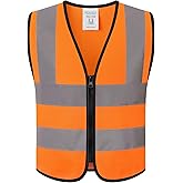 HATAUNKI Kids Safety Vest - Hi Vis Reflective Vest for Kids - Running, Cycling