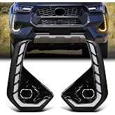 VGETTING Daytime Running Lights For Toyota Hilux 2024 2025 LED Fog Light Two-Colors Driving Light with Sequential Amber Turn Signal