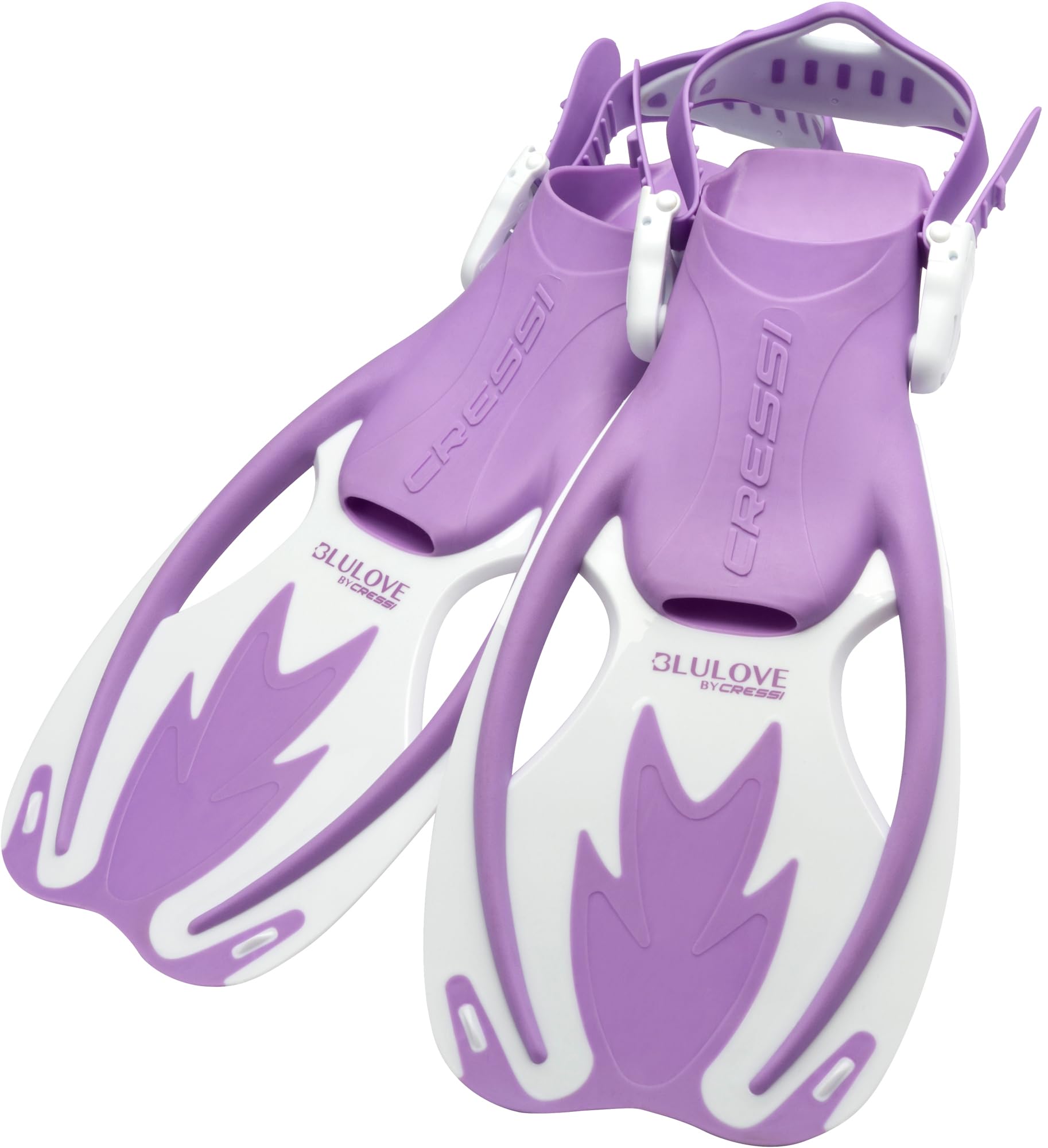 Cressi Children's Rocks Adjustable Premium Children Fins, Lilac/White, M L - 2 4 Y UK