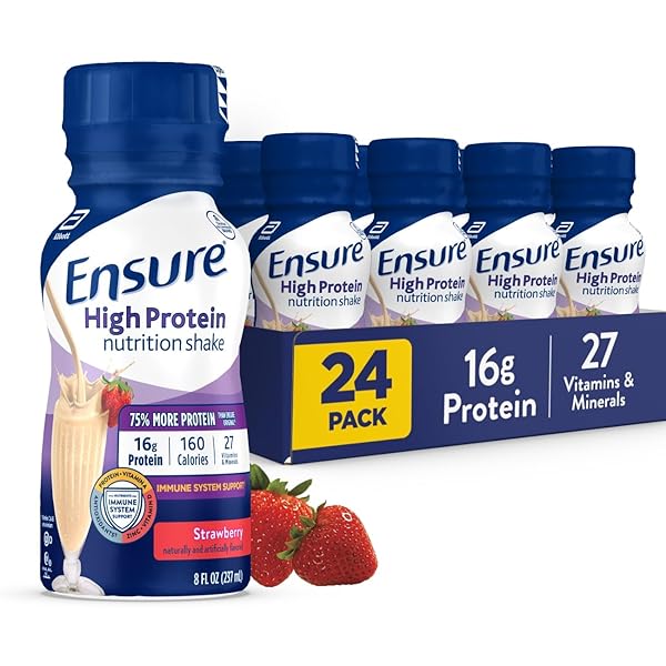 ENSURE HIGH PROTEIN STRAWBERRY NUTRITION SHAKE, READY TO...