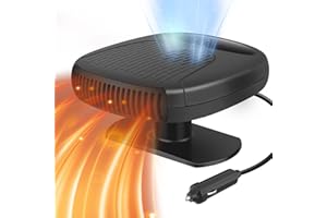 WAMTHUS Car Heater, 12V 120W Portable Heater with Air Purification 2 in 1 Fast Heating & Cooling Function Plug in Cigarette Lighter Car Windshield Defroster(Black)