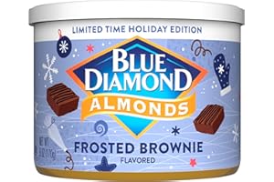 Blue Diamond Almonds, Holiday Frosted Brownie Flavored Sweet Snack Nut Almonds Perfect Size for On-The-Go, Holidays and Gatherings, Lunch, Adults and Kids, 6oz Can