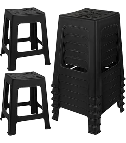 COSTWAY 4-Pack Bentwood Stack Stools - 18.5" PU Leather Top, Black, Set Of 4 For Kitchen & Classroom