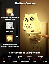 L LOHAS LED Owl Night Light for Kids, 3D Owl Night