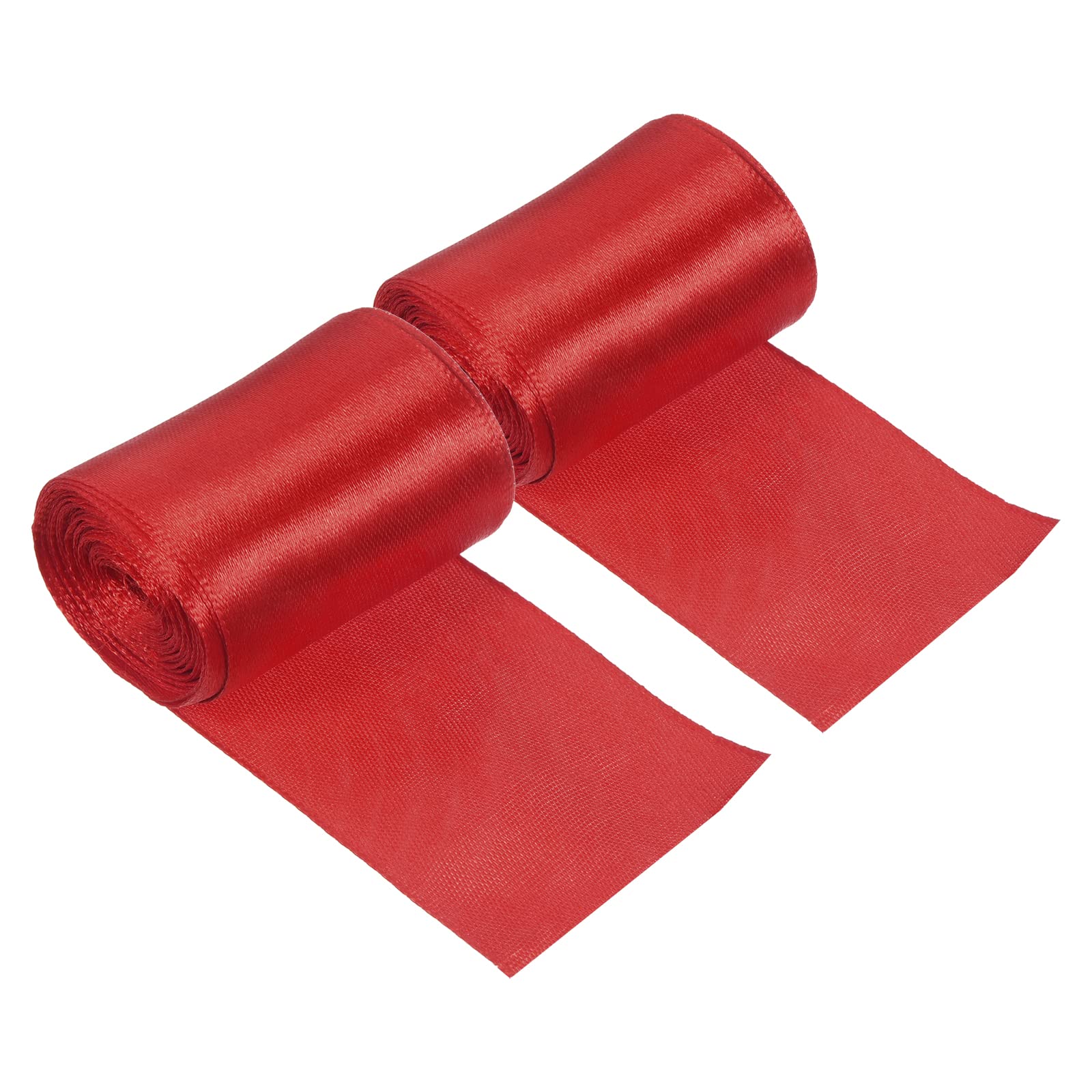 PATIKIL Finish Line Satin Ribbon 5cm 5m/16.4ft, 2 Pack Polyester Fabric Tape for Outdoor Athletics Sprint Running Race Sport, Red — image 1