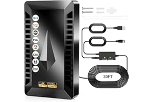 OZVHVH 2026 New TV Antenna, 2800+ Miles Long Range Digital Antenna for Smart TV Indoor with Amplifier,Outdoor HDTV Antennas for Local Channels Support All TVs, 360° Clear Reception for 8K 4K 1080P-30FT Cable