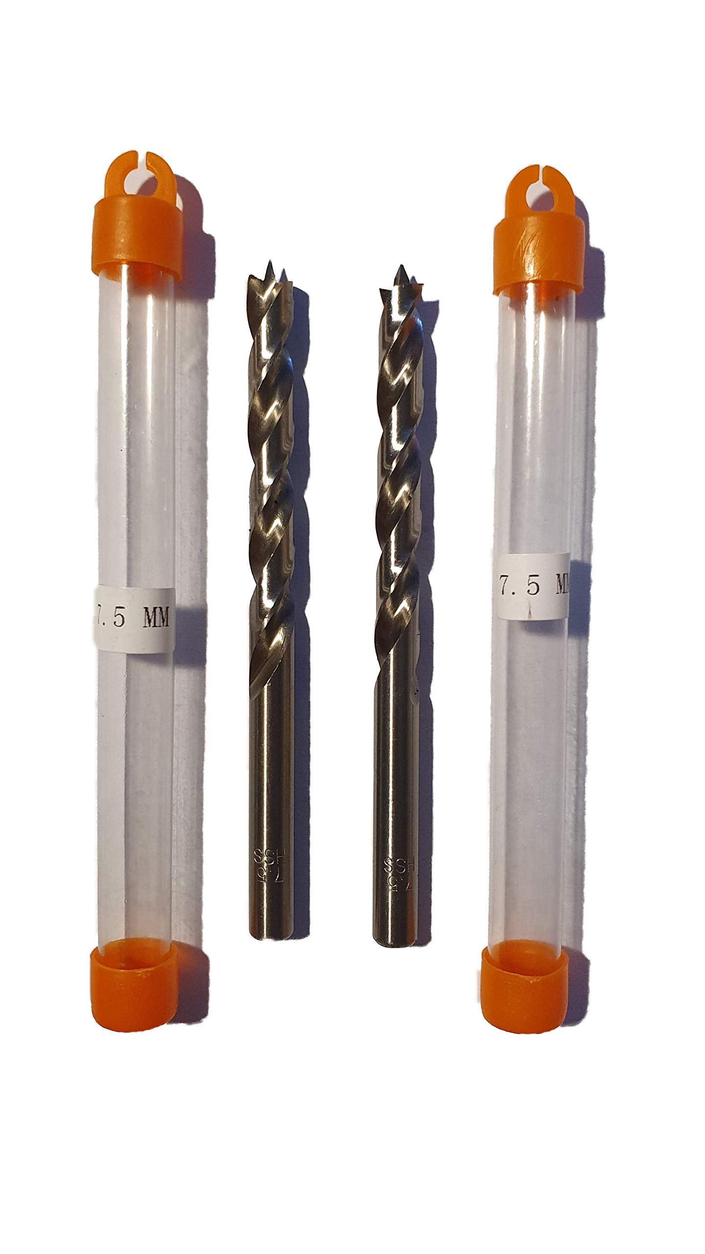 jjw-germany HSS-G Precision Wood Drill Bit Spiral Drill Diameter 7.5 mm Pack of 2