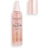 Makeup Revolution Fix & Glow Fixing Spray, Illuminating & Hydrating, Vegan & Cruelty-Free, 3.38 Fl Oz