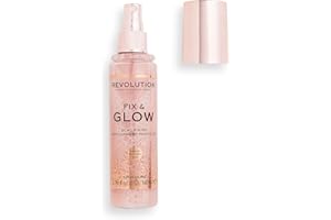 REVOLUTION BEAUTY LONDON Makeup Revolution Fix & Glow Fixing Spray, Illuminating & Hydrating, Vegan & Cruelty-Free, 3.38 Fl Oz