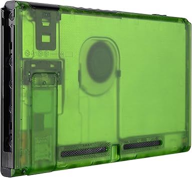 Amazon Com Extremerate Transparent Clear Green Console Back Plate Diy Replacement Housing Shell Case For Nintendo Switch Console With Kickstand Joycon Shell Not Included Computers Accessories