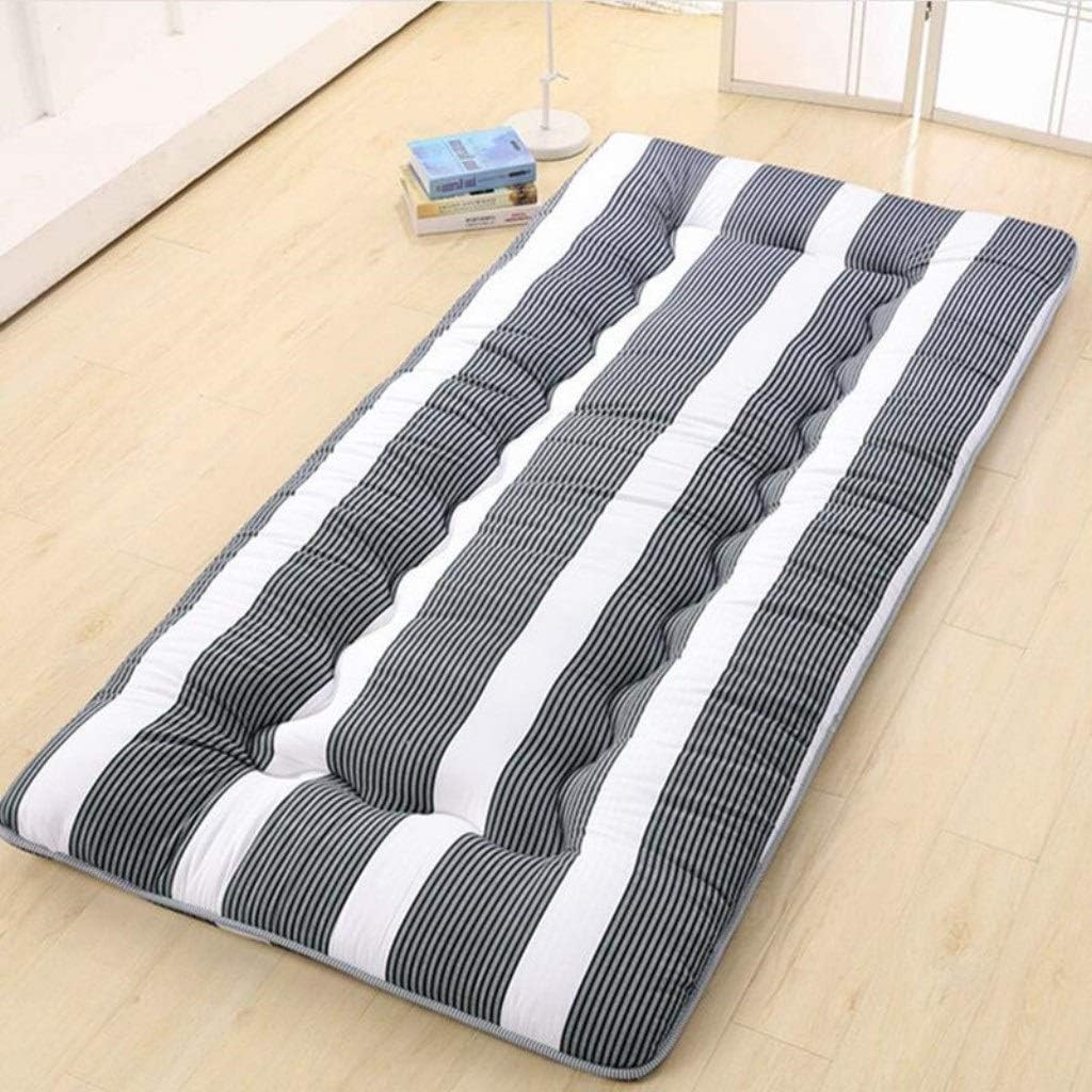 CVNJSKDKH Black and White Stripe Mattress, Thickened Foldable Tatami Student Dormitory Sleeping Mat Single Double Futon Floor Mat (Size : 90×200cm)