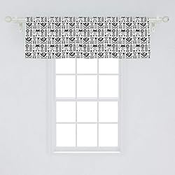 Ambesonne Folk Art Window Valance, Continuous