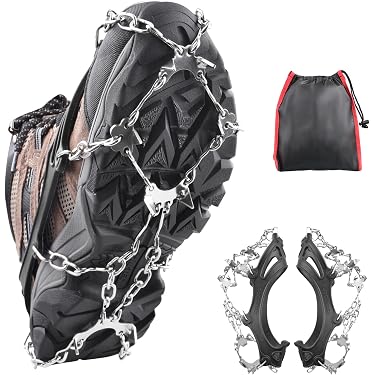 Crampones De Acero Inoxidable Antideslizantes | 4 Tallas S- XL | Para Hielo Y Nieve Hasta -40°C