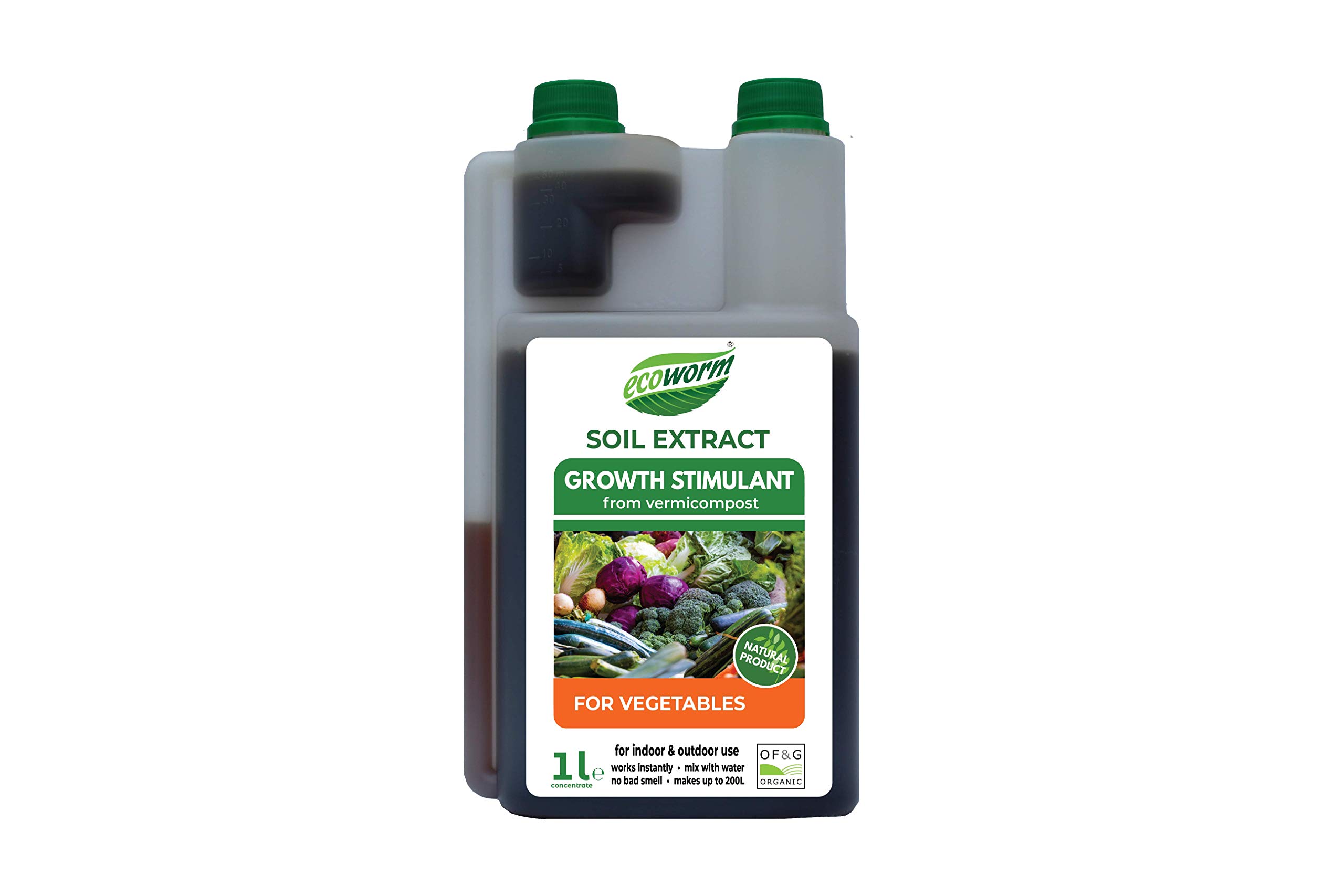Ecoworm Soil Extract for Fruits & Vegetables – Organic Worm Castings Fertiliser & Soil Improver – Liquid Fruit & Veg Feed (High Potassium) 1 L