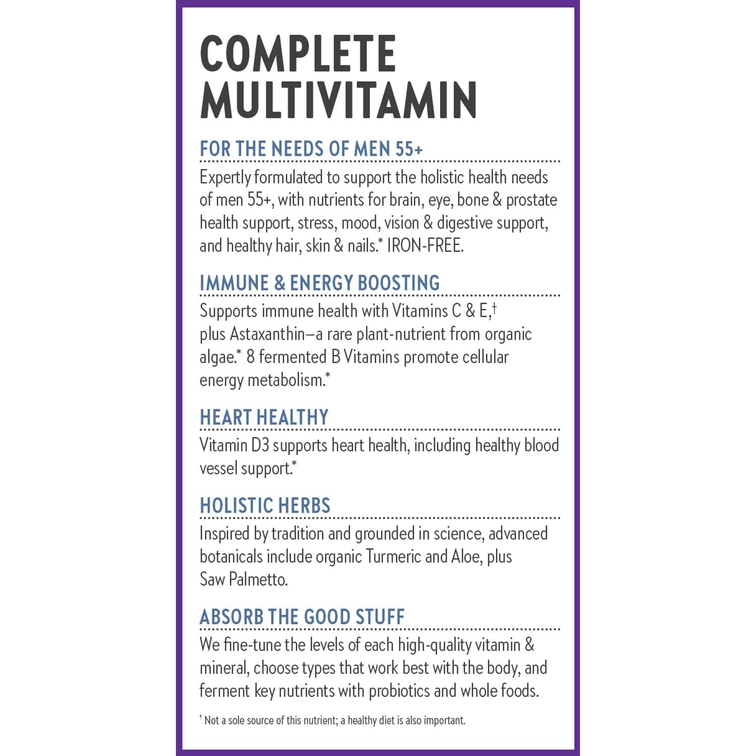New Chapter Men's Multivitamin 50 Plus for Brain, Heart, Digestive, Prostate & Immune Support with 20+ Nutrients + Astaxanthin - Every Man's One Daily 55+, Gentle on The Stomach - 72 ct