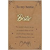 EGHTvmok Bestie Gifts Best Friend for Women Christmas Xmas Bestie Gifts Birthday Unique Friendship Female Long Distance Bestfriend Gift Best Friend Friendsgiving Graduation Valentines Galentines Necklace