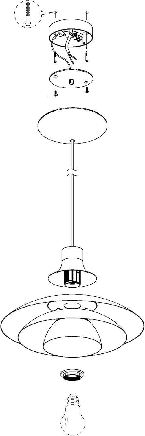 EGLO Almozar Pendant Light, 1-Bulb Pendant Light, Metal Pendant Light, Dining Table Lamp in White - Image 5