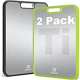 Easierr 2 Pack Large Titanium Cutting Board 16 x 11 Inch, Cutting Boards Set for Kitchen, Versatile for Chopping, Serving, Bread, Meat, Veggies - Pure Titanium and Wheat Straw PP, 2 Pcs (Green & Gray)