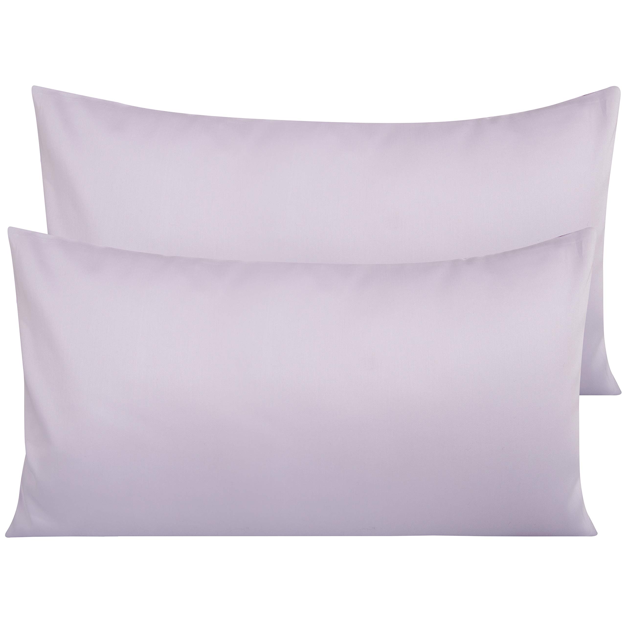 NTBAY 2 Pack 500 Thread Count 100% Egyptian Cotton Pillowcases, Super Soft Cozy and Breathable Envelope Closure King Pillow Cases, 50x90 cm, Orchid Purple