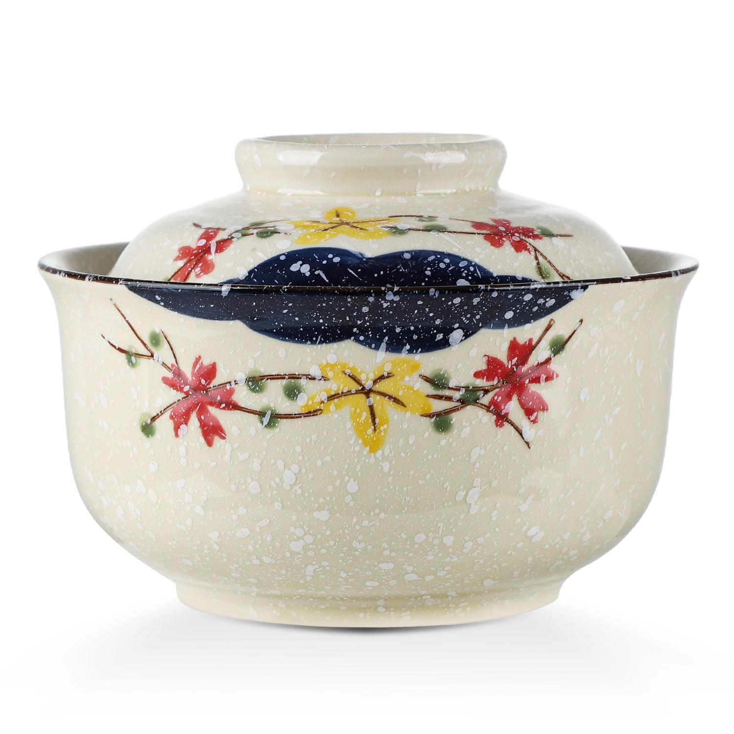 thumbnail image 2 of Large Ceramic Ramen Bowl With Lid - 25 Oz, 6.4 Inch, Oven & Microwave Safe, Chip-Resistant 2 of 5