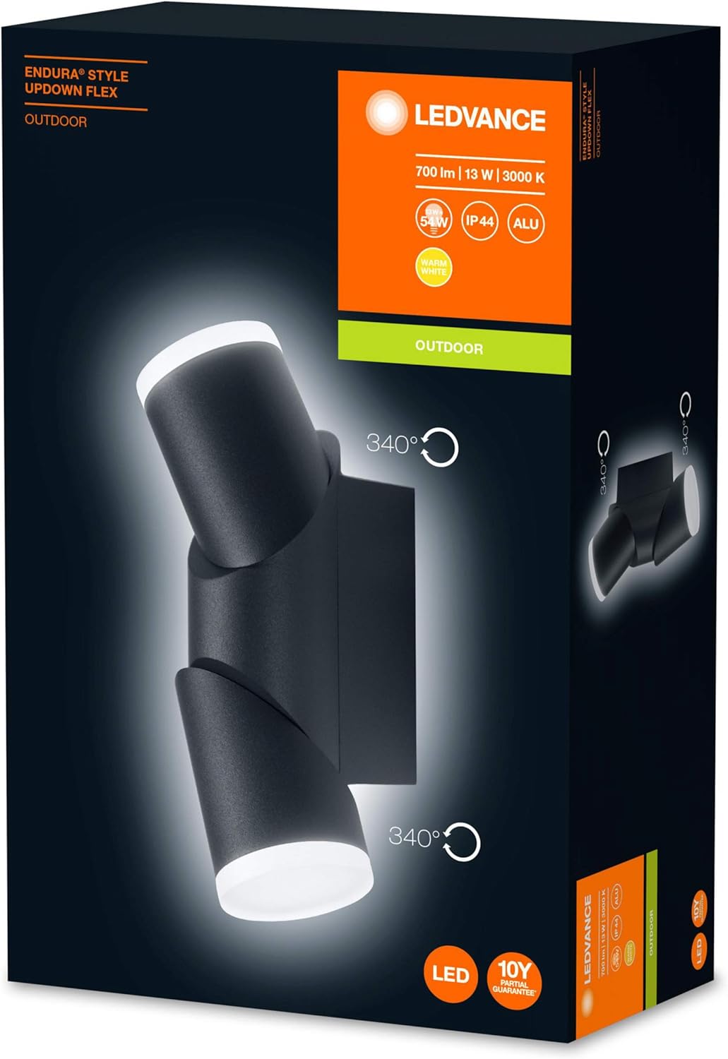 Wall and ceiling luminaire LED: for wall ENDURA© STYLE UPDOWN FLEX / 12.50 W, 220…240 V, beam angle: 110°, Warm White, 3000 K - Image 5