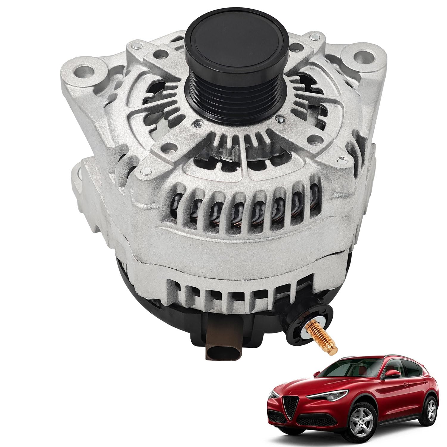 Photo 1 of HonHuCo Alternator 180A 14V Compatible With Alfa Romeo Stelvio 2018-2020 for Giulia 2017-2020 50537696 570050552
